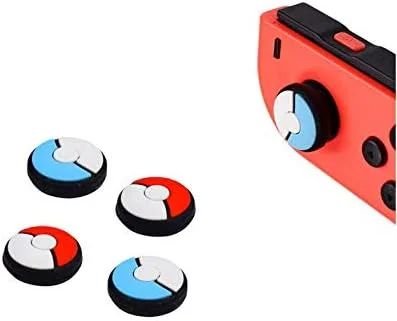 Vista 4 de Tapas de silicona analógicas para el pulgar tapa de mando para Switch NS Joy-Con Controller Sticks Skin Joy Con Caps para Pokemono Go Joy-con 4