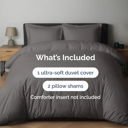 Vista 2 de Juego de funda de edredón tamaño Queen - Funda de edredón extra suave tamaño Queen 90 x 90 con 2 fundas de almohada - Ropa de cama de hotel de lujo