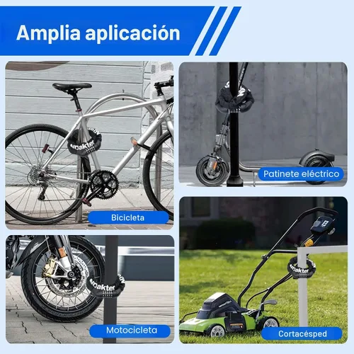 Vista 7 de NDakter Cerradura de cadena para bicicleta, combinación de 5 dígitos, resistente, antirrobo, cerradura de bicicleta de seguridad de Negro