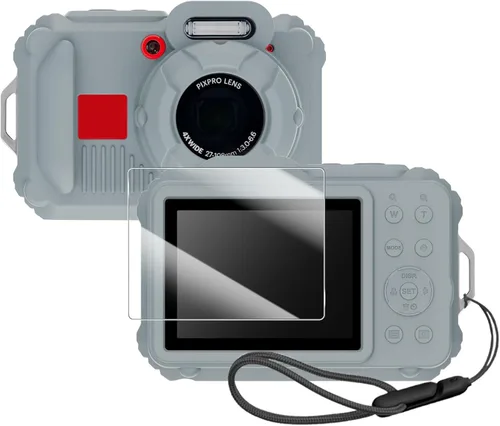 Vista 11 de Funda protectora de silicona para cámaras digitales Kodak Pixpro wpz2, con protector de pantalla y cordón, para accesorios Kodak Pixpro wpz2 - Negro