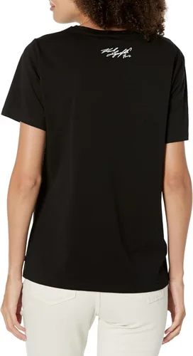 Vista 2 de Karl Lagerfeld Paris Women's Karl and Choupette Short Sleeve Logo Tee