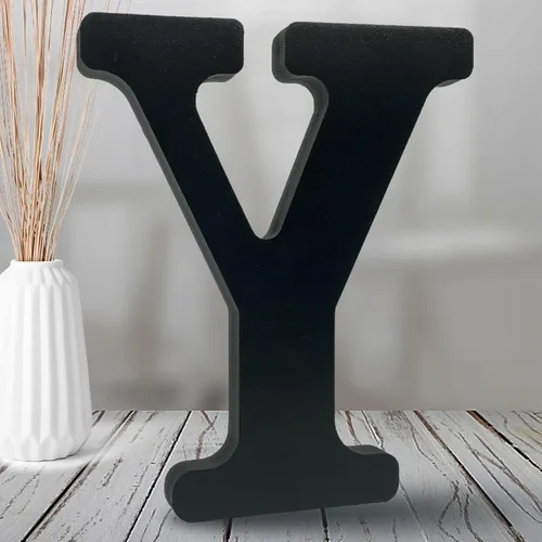 Vista 25 de AOCEAN Letras de madera negra de 8 pulgadas, letras de madera sin terminar para decoración de Halloween, letras decorativas de pie, decoración