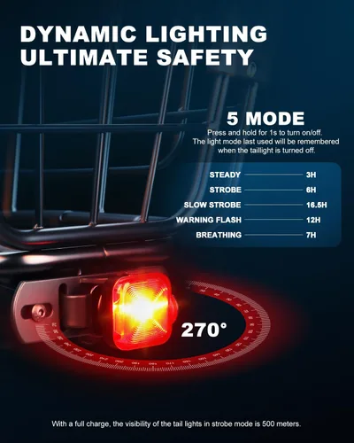 Vista 2 de ONVIAN Luz trasera de bicicleta para montaje en bastidor trasero de bicicleta, linterna LED recargable por USB, linterna de seguridad para bicicleta