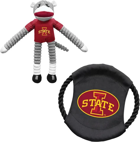 Vista 17 de Littlearth NCAA Unisex NCAA Sock Monkey and Flying Disc Pet Toy Combo Set