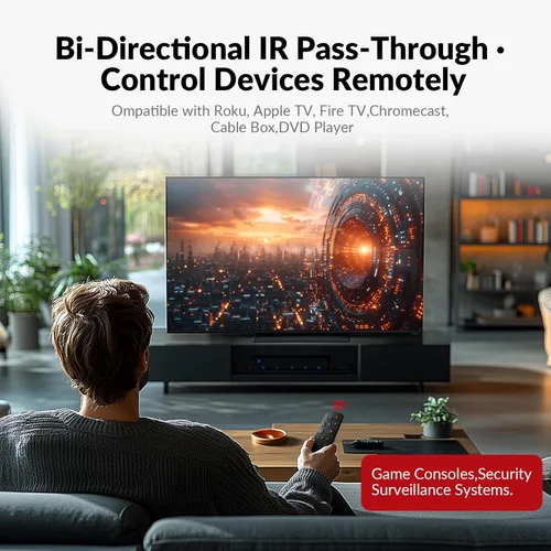 Vista 7 de Extensor HDMI 4K de acceso AV sobre Cat6, 230 pies/229.7 ft, 4K @60 Hz 4:4: 4, salida de bucle, HDCP 2.3, PoC bidireccional, control IR, interruptor