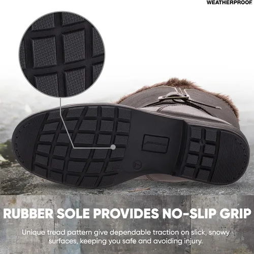 Vista 4 de Botas de invierno resistentes a la intemperie para mujer con cremallera lateral (Debby) impermeables aisladas altas botas de invierno para mayor