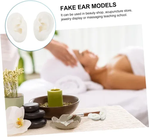 Vista 6 de Healeved 8 Pairs Artificial Ears Artificial Silicone Ear Fake Ear Models Jewelry Simulation Ear Models Soft molde de para resina Child Multifunction