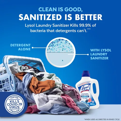 Vista 3 de Lysol Líquido desinfectante para la ropa, aditivo detergente para ropa y ropa de cama, elimina las bacterias que causan el olor, lino vigorizante