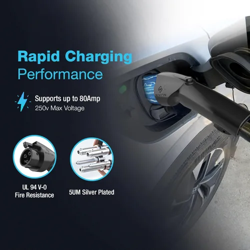 Vista 4 de [Actualizado] Adaptador de carga NIVION 80A NACS (CA) a J1772 – 250 V para J1772 EVs y PHEVs – Compatible con conectores, conectores de pared