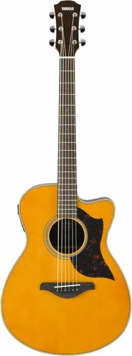 Vista 8 de Yamaha A-Series A1M TBS guitarra electroacústica de chaqué, de caoba natural, Dreadnought color tabaco., Resplandor solar del tabaco