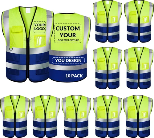 Vista 43 de BeautyWill Chaleco de seguridad personalizado con logotipo Clase 2 Chaleco reflectante de alta visibilidad Chaleco de trabajo protector