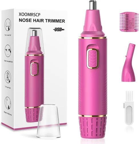 Vista 29 de XOOMRSCP Recortadora de pelo de nariz para hombres, recortadora de pelo recargable 3 en 1, sin dolor, multifuncional, para orejas y nariz, con Negro