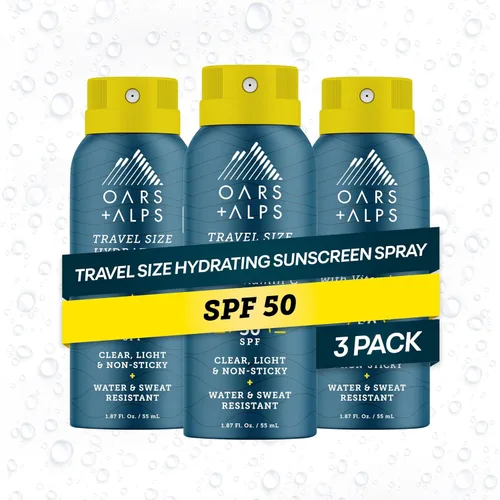 Vista 8 de Oars + Alps SPF 50 Face & Body Broad Spectrum Sunscreen Spray Fast-Absorbing, Lightweight, Non-Greasy, Hawaii Reef Act 104 Compliant