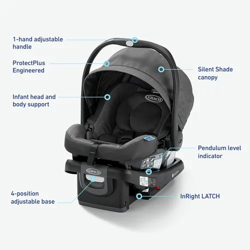 Vista 5 de Graco SnugRide DLX - Asiento infantil para automóvil con tecnología de pierna de carga, Astaire