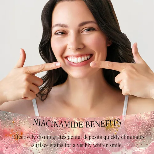 Vista 5 de Pasta de dientes blanqueadora de niacinamida, pasta de dientes blanqueadora probiótica triple blanca, sin flúor, alivio de la sensibilidad, fórmula