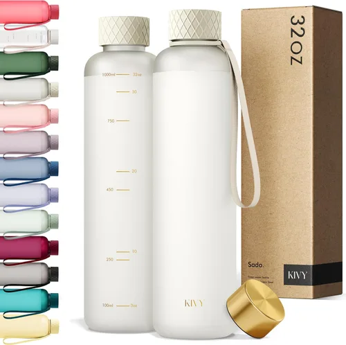 Vista 49 de KIVY Botella de agua delgada de 22 onzas [ligera e inastillable] – Botella de agua reutilizable de Tritan – Botella a prueba de fugas para mujeres