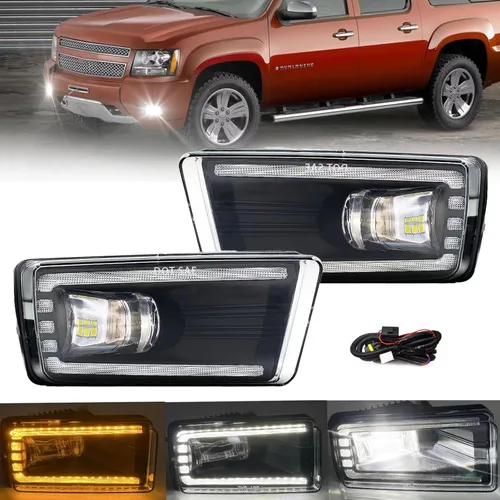 Vista 16 de Conjunto de luces antiniebla para Silverado 1999-2002 1500 2500/2001 2002 Silverado 1500HD 2500HD 3500/2000-2006 Tahoe Suburban 1500 2500