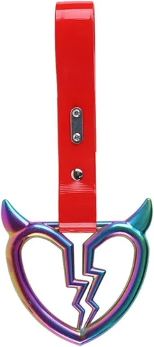 Vista 7 de Q1-TECH, JDM Tsurikawa - Anillo japonés para metro, tren, autobús, mango de coche, cuerno de diablo, mango de corazón roto, correa de mano, anillos