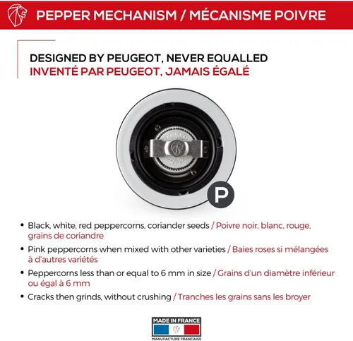 Vista 3 de Peugeot Madras U'Select - Molinillo de pimienta sin eje de 8 pulgadas, color chocolate (25229)