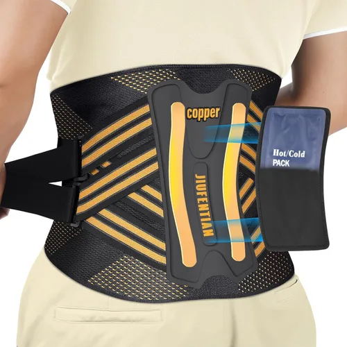 JIUFENTIAN Soporte de espalda de cobre para dolor de espalda baja con tecnología de apoyo compuesto para hernia de disco, ciática y recuperación -