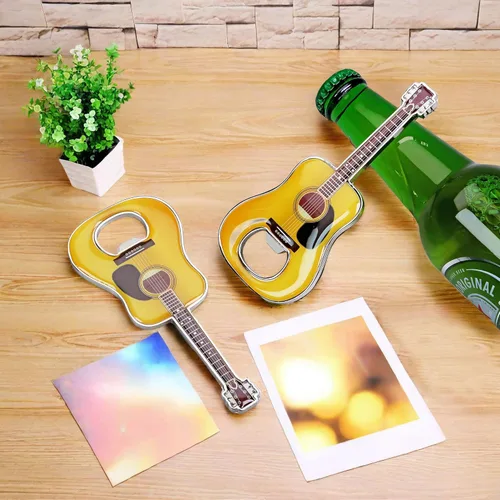 Vista 5 de Juego de 2 abridores de botellas de guitarra, cerveza en forma de guitarra, abridor de botellas, guitarra, regalo para bebedores, amantes