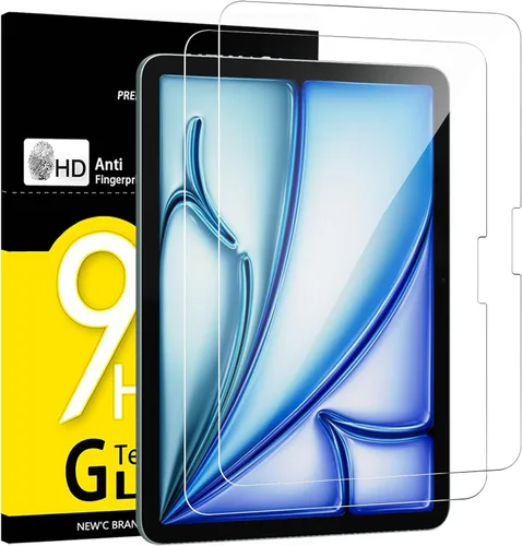 NEW'C Paquete de 2 protectores de pantalla diseñados para iPad Air 2025 de 11 pulgadas (M3), iPad Air 2024 de 11 pulgadas (M2), vidrio templado, sin