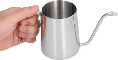 Vista 6 de Hervidor de cuello de cisne, 11.8 fl oz para verter sobre la tetera de cuello de cisne, cafetera de acero inoxidable, hervidores de cuello de ganso