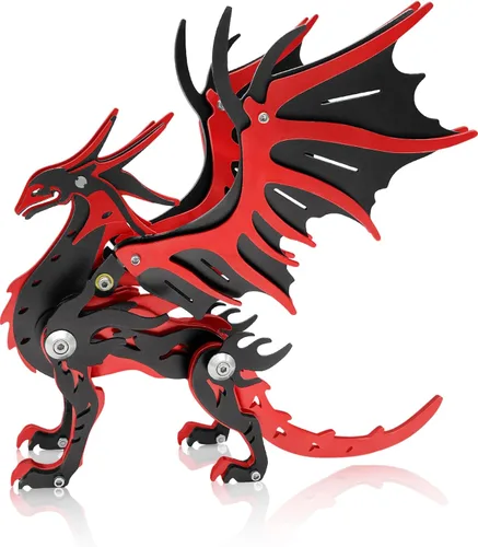 Vista 17 de Kits de modelo de metal 3D, rompecabezas de metal 3D de lobo mecánico, serie de animales de acero DIY, rompecabezas simples 3D, decoración