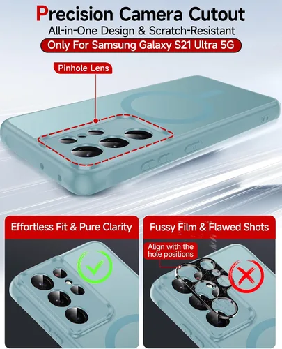 Vista 2383 de LeYi Funda para teléfono Samsung-S23: protector de pantalla e imán MagSafe Púrpura