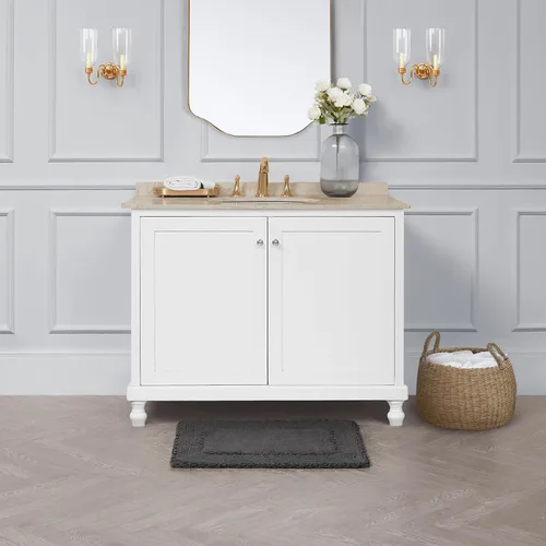 Vista 7 de Laura Ashley Ruffle tapete para baño de algodón de 17 x 24 pulgadas Gris Oscuro