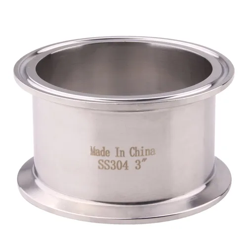 DERNORD Tubo de carrete sanitario con extremos de abrazadera, tubo redondo sin costuras de acero inoxidable 304 con brida de virola de triple