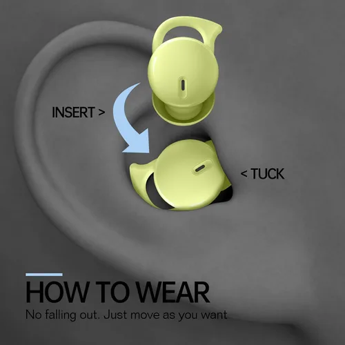 Vista 7 de Audífonos invisibles para dormir, pequeños y cómodos, con bloqueo de ruido, auriculares inalámbricos Bluetooth 5.3, audífonos intraurales