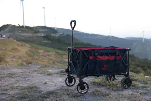 Vista 3 de Whitsunday Carro plegable plegable para camping, parque, carrito resistente, para parque al aire libre, playa, vagón de comestibles, para camping