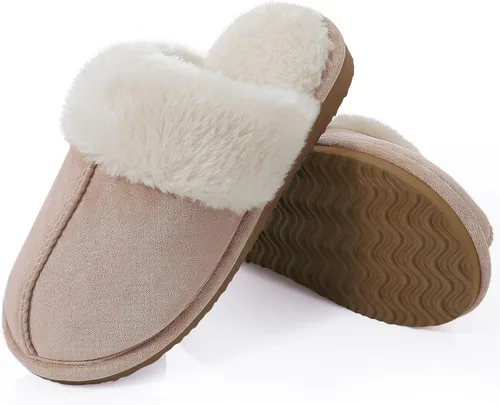 Vista 3 de Litfun Pantuflas mullidas de espuma viscoelástica para mujer, zapatos de invierno para interiores y exteriores