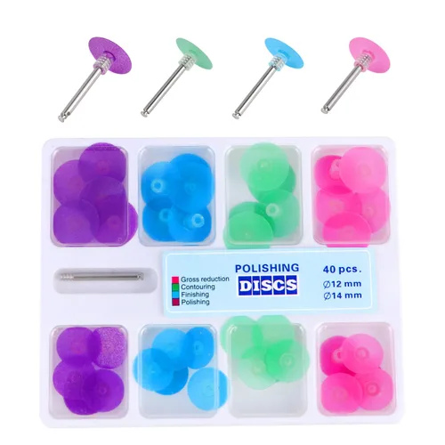 1 caja de suministros discos de pulido de discos de odontología kit surtido herramienta de pulido dental Material Herramientas polaco con vástago