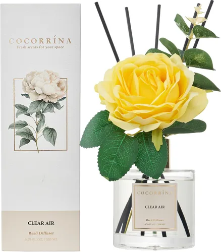 Vista 21 de Cocorrína Juego de difusor de varillas - Difusor perfumado de rosa satinada con varillas para el hogar, difusor de varillas para decoración