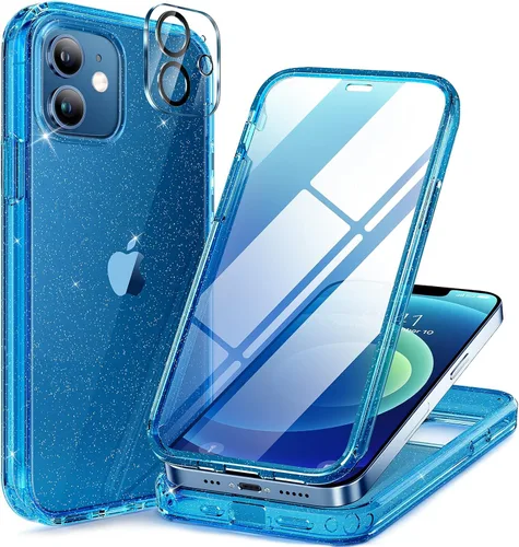 Vista 254 de Miracase Funda magnética para iPhone 14 de 6.1 pulgadas, protector de pantalla de vidrio templado integrado + protector de lente, compatible