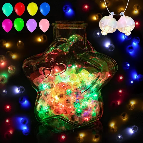 Vista 22 de 50 unidades de luces LED mini, globos LED intermitentes para luces de fiesta de neón, linternas de papel, huevos de Pascua, fiesta de cumpleaños