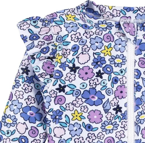 Vista 3 de Gerber Girls' Toddler Long Sleeve One Piece Rashguard Swimsuit