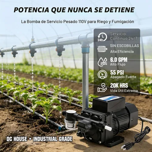 Vista 5 de DC HOUSE 110V Bomba de transferencia de agua sin escobillas, 6.0 GPM 55 PSI