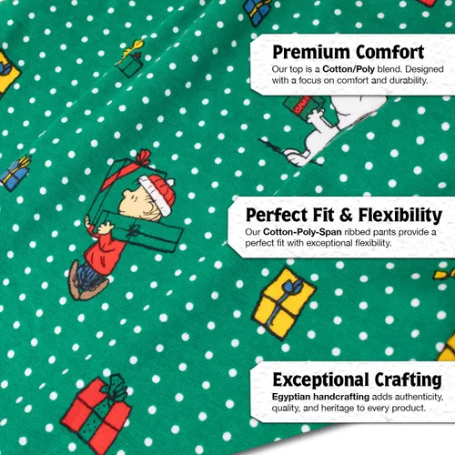 Vista 9 de Peanuts Snoopy - Pijamas familiares a juego, cómodos conjuntos de 2 piezas para Navidad