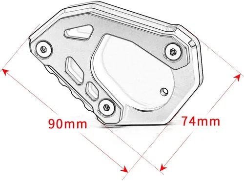 Vista 4 de Placa de extensión para soporte lateral de motocicleta compatible con 890 Adventure/R 2021 2022 2023 2024 2025 Soporte para almohadilla de pie 890