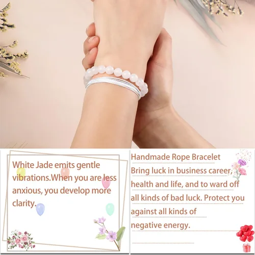 Vista 259 de LPBeads Pulsera de piedra natural hecha a mano de tamaño ajustable