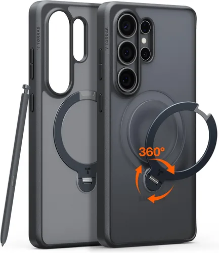 Vista 13 de TORRAS Soporte Magnético Giratorio de 360° para Funda Samsung Galaxy S24 Ultra, Compatible con Magsafe, Resistente a Golpes de Grado Militar Funda