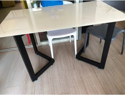 Vista 3 de Patas ajustables para muebles de hierro forjado, patas de mesa en forma de V, para escritorio, mesa de reunión, mesa de comedor, mesa de mesa/pie