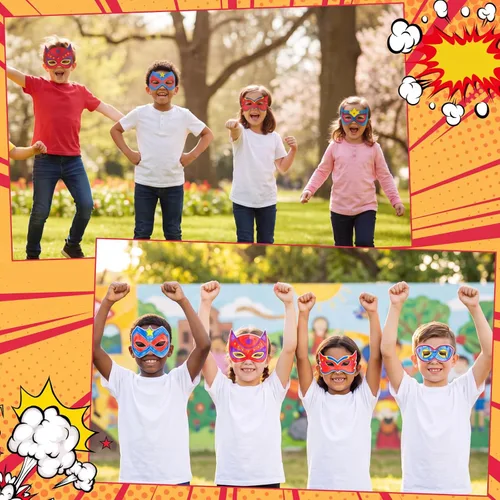 Vista 4 de 24 máscaras de papel en blanco para colorear tu propio héroe