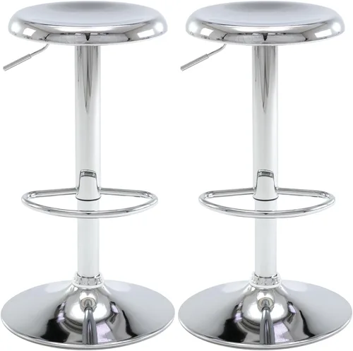 Vista 14 de Brage Living Taburete de bar ajustable, taburete de bar giratorio redondo de metal con elevador de aire, silla de barra de altura de mostrador sin