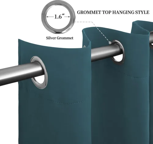 Vista 210 de Easy-Going - Cortinas opacas para dormitorio, aislamiento térmico sólido con ojales, cortinas de ventana para reducción de ruido, cortinas