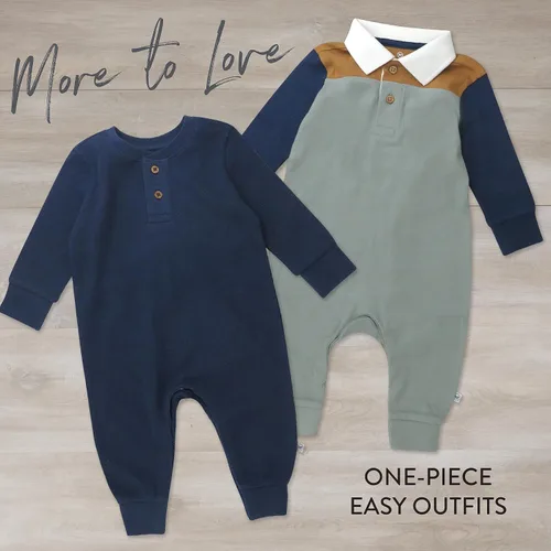 Vista 6 de HonestBaby Romper Coverall Sets One-piece Jumpsuit Organic Cotton