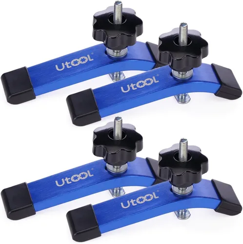 Vista 5 de UTOOL Paquete de 2 Abrazaderas de Sujeción para Riel en T Kit con Pernos en T de 3-1/2", 6-1/3" L x 1-1/5" de Ancho, Abrazaderas Anodizadas